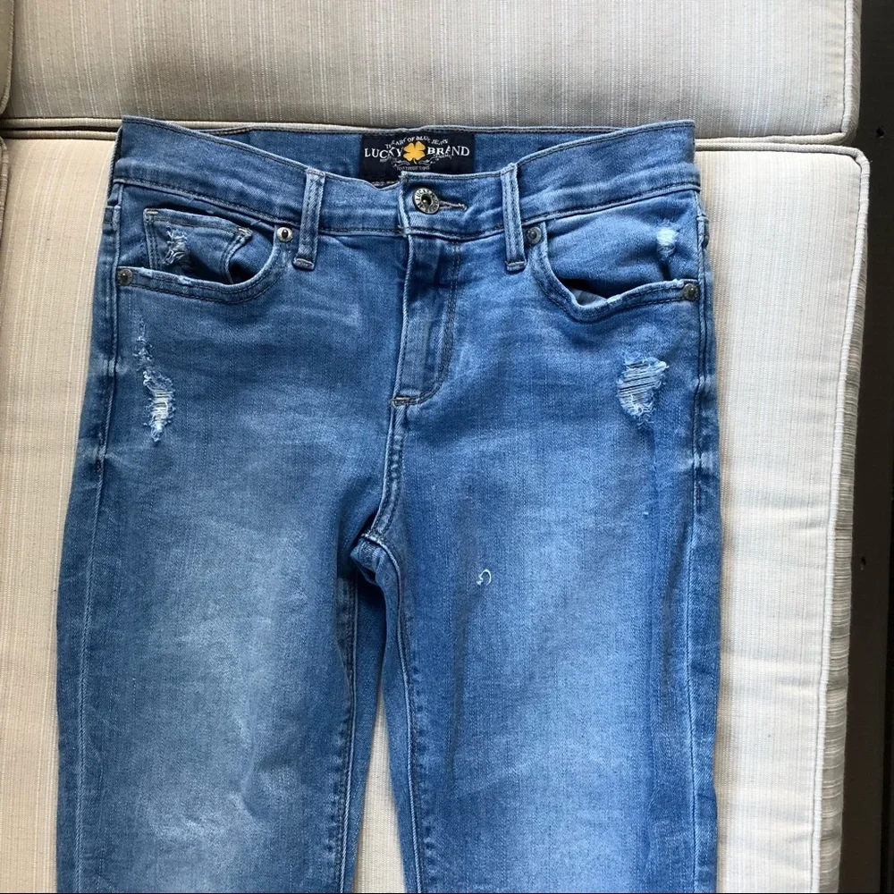 Lucky Brand Jeans Brooke Legging Denim skinny Jeans 25 light color Distressed - Picture 2 of 5